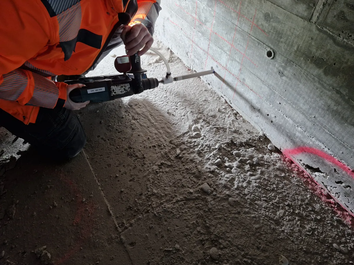 Kernbohrung auf der Baustelle